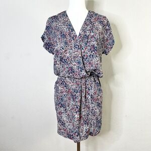 La Petite Francaise Paris Floral Print Wrap Style Blouson Mini Dress Size 38 / M